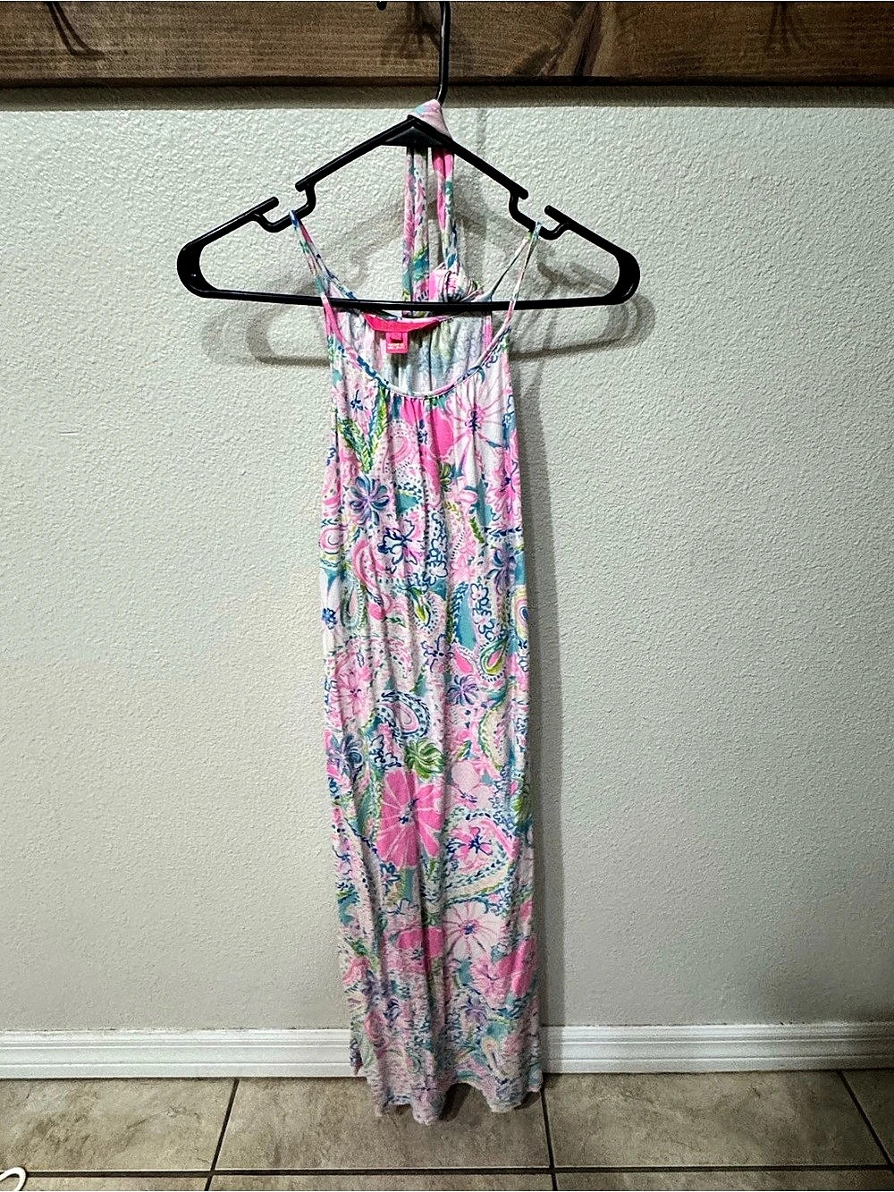 Lilly Pulitzer Floral Maxi Dress in Pink & Blue Like New